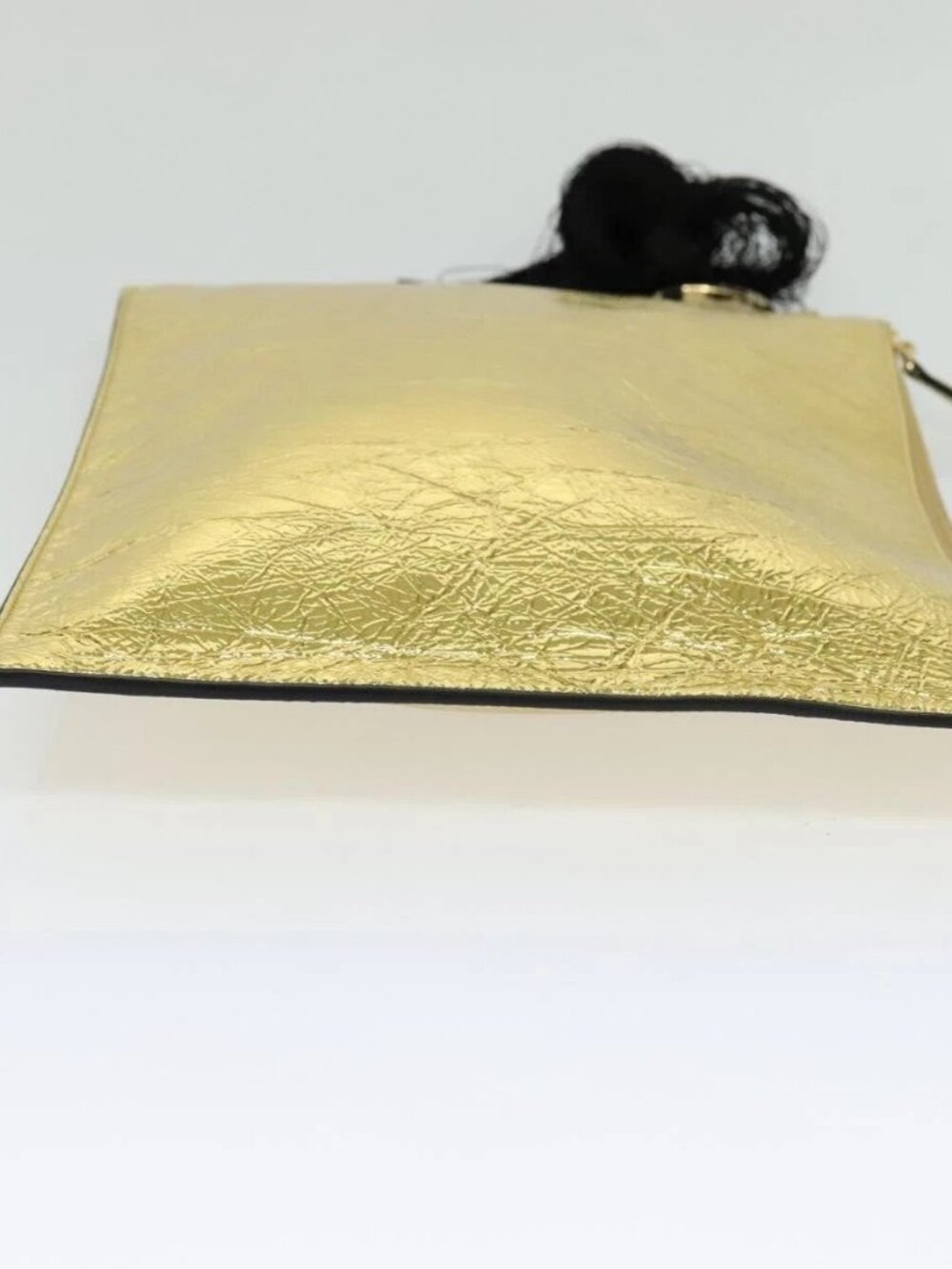 FENDI Clutch Bag Leather Brown Gold Auth mr1110V - Picture 6 of 16